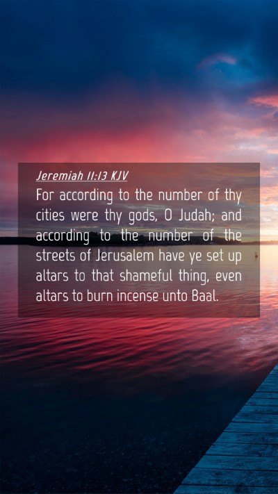 Picture 04 - Jeremiah 11:13 KJV Mobile Phone Wallpaper - For according to the number of thy cities were - Mobile Bible Verse Wallpaper