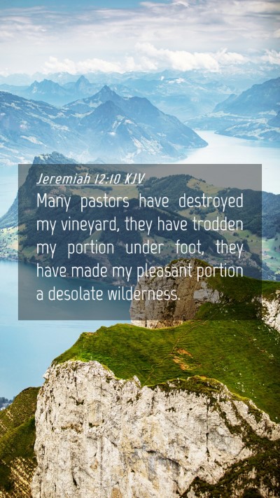 Picture 04 - Jeremiah 12:10 KJV Mobile Phone Wallpaper - Many pastors have destroyed my vineyard, they - Mobile Bible Verse Wallpaper