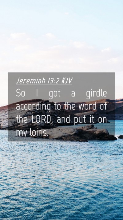 Picture 04 - Jeremiah 13:2 KJV Mobile Phone Wallpaper - So I got a girdle according to the word of the - Mobile Bible Verse Wallpaper