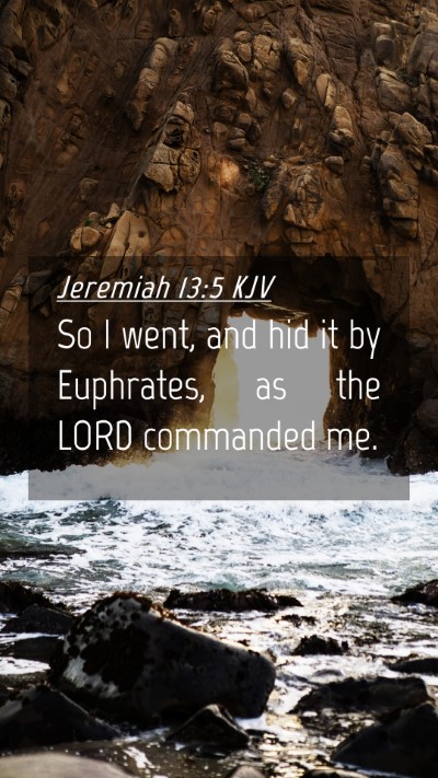 Picture 04 - Jeremiah 13:5 KJV Mobile Phone Wallpaper - So I went, and hid it by Euphrates, as the LORD - Mobile Bible Verse Wallpaper