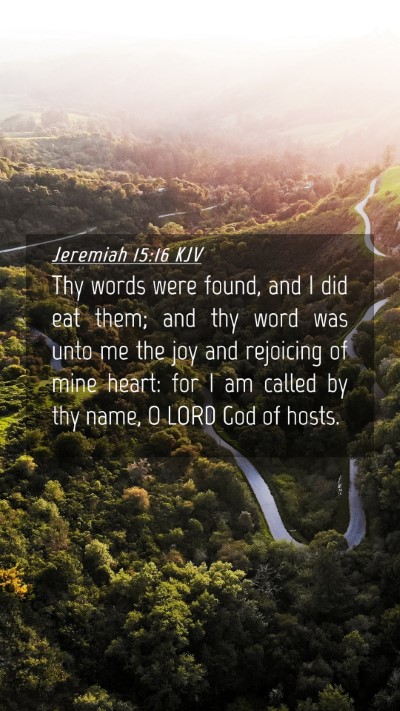 Picture 04 - Jeremiah 15:16 KJV Mobile Phone Wallpaper - Thy words were found, and I did eat them; and thy - Mobile Bible Verse Wallpaper