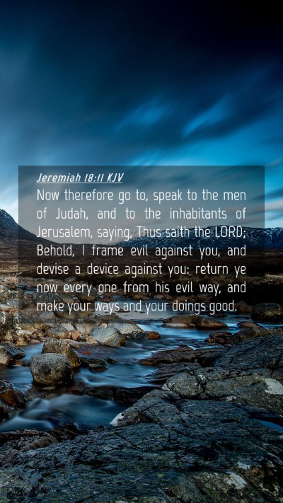Picture 04 - Jeremiah 18:11 KJV Mobile Phone Wallpaper - Now therefore go to, speak to the men of Judah, - Mobile Bible Verse Wallpaper
