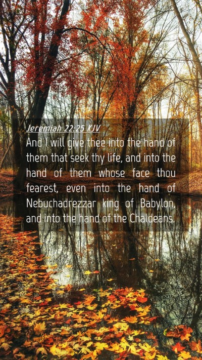 Picture 04 - Jeremiah 22:25 KJV Mobile Phone Wallpaper - And I will give thee into the hand of them that - Mobile Bible Verse Wallpaper