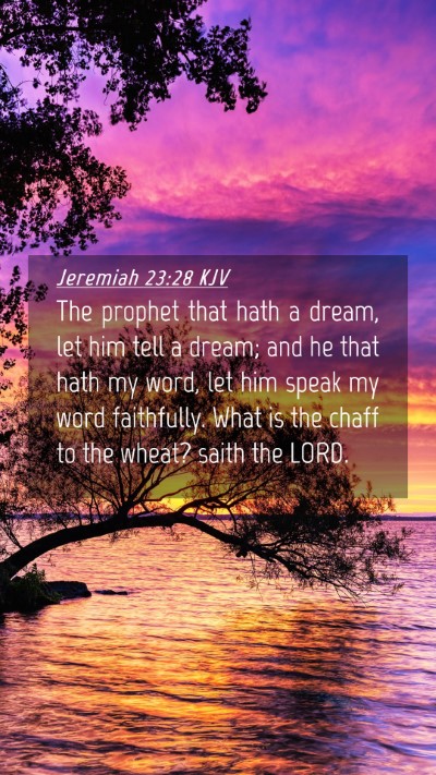 Picture 04 - Jeremiah 23:28 KJV Mobile Phone Wallpaper - The prophet that hath a dream, let him tell a - Mobile Bible Verse Wallpaper