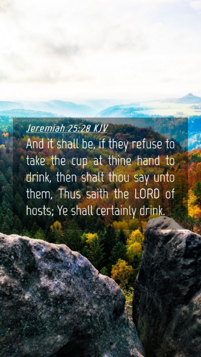 Picture 04 - Jeremiah 25:28 KJV Mobile Phone Wallpaper - And it shall be, if they refuse to take the cup - Mobile Bible Verse Wallpaper