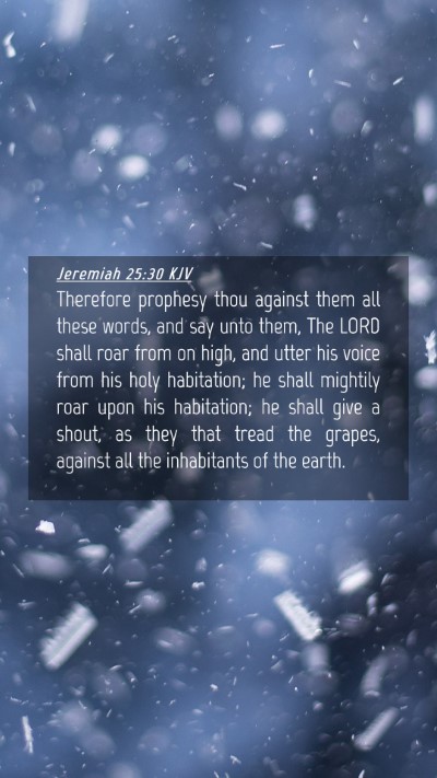 Picture 04 - Jeremiah 25:30 KJV Mobile Phone Wallpaper - Therefore prophesy thou against them all these - Mobile Bible Verse Wallpaper