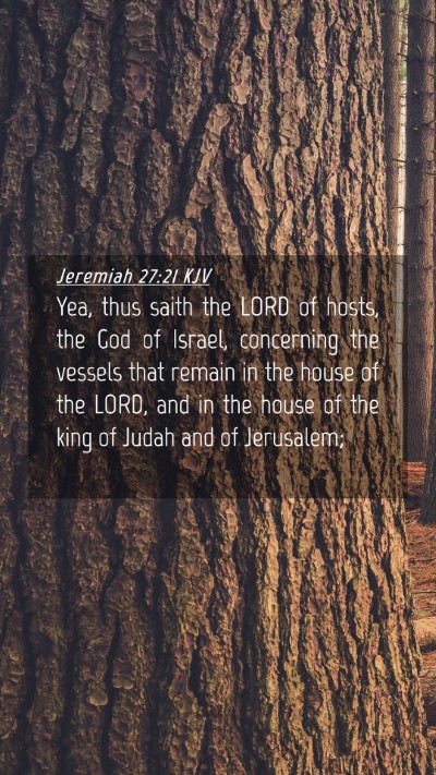 Picture 04 - Jeremiah 27:21 KJV Mobile Phone Wallpaper - Yea, thus saith the LORD of hosts, the God of - Mobile Bible Verse Wallpaper