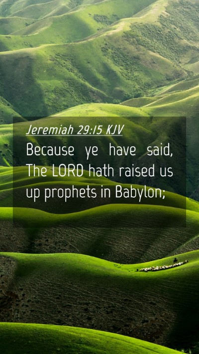 Picture 04 - Jeremiah 29:15 KJV Mobile Phone Wallpaper - Because ye have said, The LORD hath raised us up - Mobile Bible Verse Wallpaper