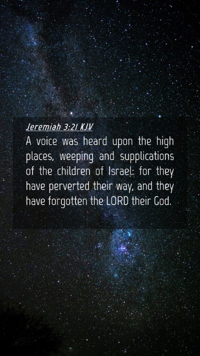 Picture 04 - Jeremiah 3:21 KJV Mobile Phone Wallpaper - A voice was heard upon the high places, weeping - Mobile Bible Verse Wallpaper