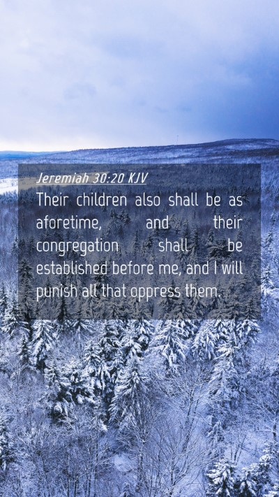 Picture 04 - Jeremiah 30:20 KJV Mobile Phone Wallpaper - Their children also shall be as aforetime, and - Mobile Bible Verse Wallpaper