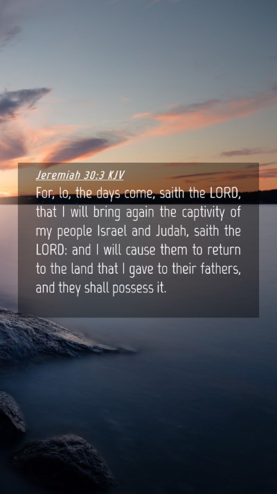 Picture 04 - Jeremiah 30:3 KJV Mobile Phone Wallpaper - For, lo, the days come, saith the LORD, that I - Mobile Bible Verse Wallpaper
