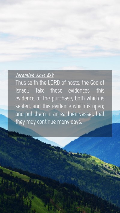Picture 04 - Jeremiah 32:14 KJV Mobile Phone Wallpaper - Thus saith the LORD of hosts, the God of Israel; - Mobile Bible Verse Wallpaper