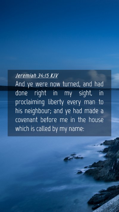 Picture 04 - Jeremiah 34:15 KJV Mobile Phone Wallpaper - And ye were now turned, and had done right in my - Mobile Bible Verse Wallpaper