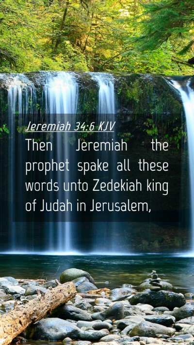 Picture 04 - Jeremiah 34:6 KJV Mobile Phone Wallpaper - Then Jeremiah the prophet spake all these words - Mobile Bible Verse Wallpaper