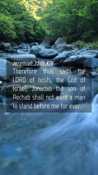 Picture 04 - Jeremiah 35:19 KJV Mobile Phone Wallpaper - Therefore thus saith the LORD of hosts, the God - Mobile Bible Verse Wallpaper