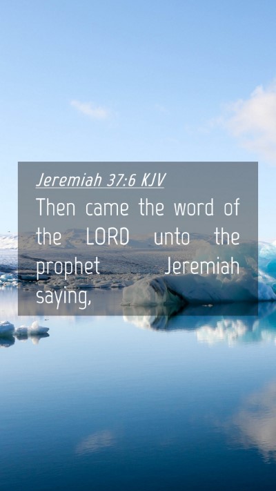 Picture 04 - Jeremiah 37:6 KJV Mobile Phone Wallpaper - Then came the word of the LORD unto the prophet - Mobile Bible Verse Wallpaper