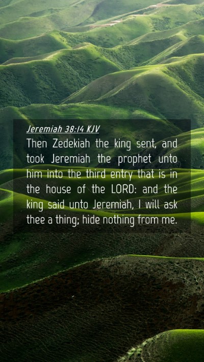 Picture 04 - Jeremiah 38:14 KJV Mobile Phone Wallpaper - Then Zedekiah the king sent, and took Jeremiah - Mobile Bible Verse Wallpaper