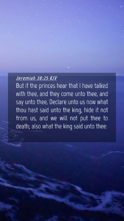 Picture 04 - Jeremiah 38:25 KJV Mobile Phone Wallpaper - But if the princes hear that I have talked with - Mobile Bible Verse Wallpaper