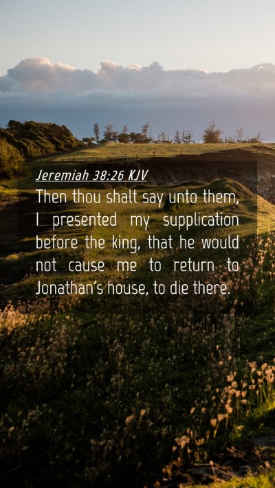 Picture 04 - Jeremiah 38:26 KJV Mobile Phone Wallpaper - Then thou shalt say unto them, I presented my - Mobile Bible Verse Wallpaper