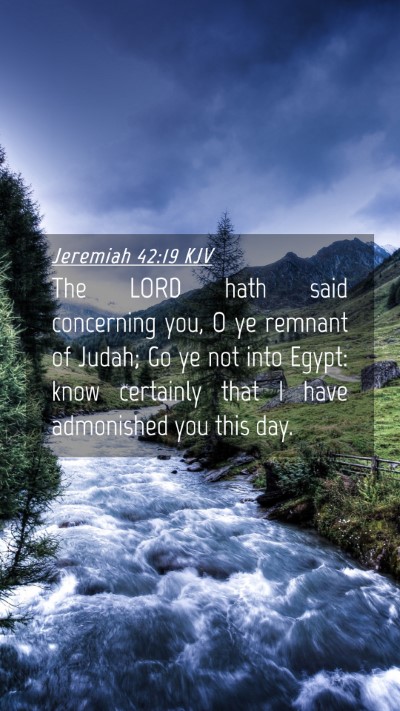 Picture 04 - Jeremiah 42:19 KJV Mobile Phone Wallpaper - The LORD hath said concerning you, O ye remnant - Mobile Bible Verse Wallpaper