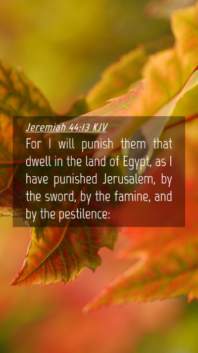 Picture 04 - Jeremiah 44:13 KJV Mobile Phone Wallpaper - For I will punish them that dwell in the land of - Mobile Bible Verse Wallpaper