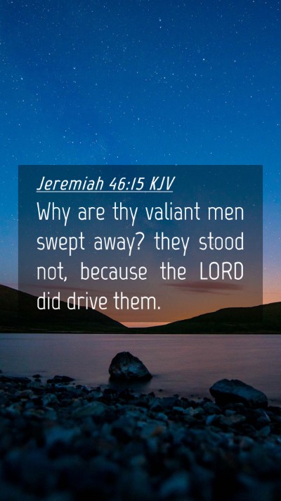 Picture 04 - Jeremiah 46:15 KJV Mobile Phone Wallpaper - Why are thy valiant men swept away? they stood - Mobile Bible Verse Wallpaper