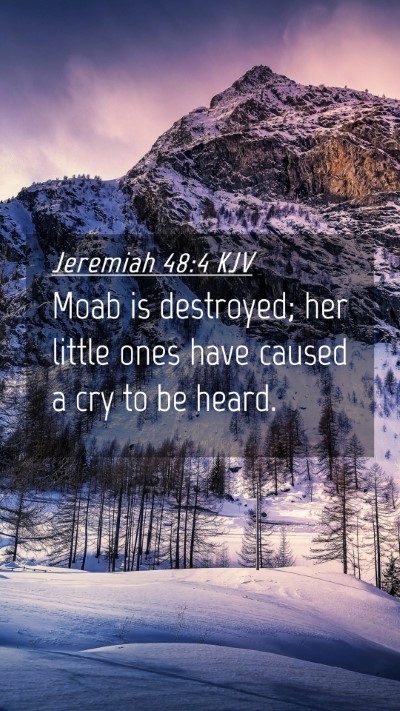 Picture 04 - Jeremiah 48:4 KJV Mobile Phone Wallpaper - Moab is destroyed; her little ones have caused a - Mobile Bible Verse Wallpaper
