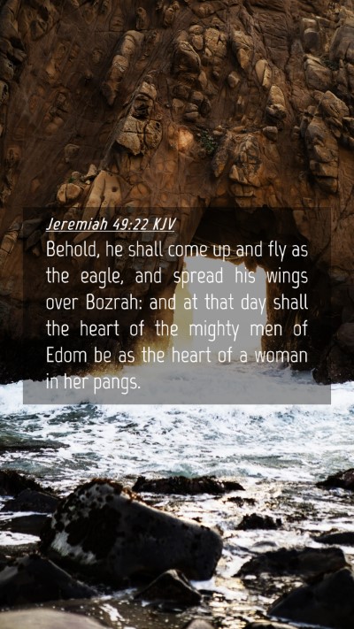 Picture 04 - Jeremiah 49:22 KJV Mobile Phone Wallpaper - Behold, he shall come up and fly as the eagle, - Mobile Bible Verse Wallpaper