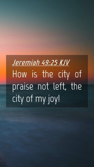 Picture 04 - Jeremiah 49:25 KJV Mobile Phone Wallpaper - How is the city of praise not left, the city of - Mobile Bible Verse Wallpaper