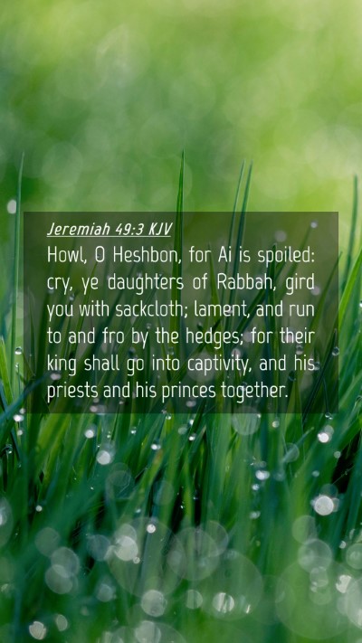 Picture 04 - Jeremiah 49:3 KJV Mobile Phone Wallpaper - Howl, O Heshbon, for Ai is spoiled: cry, ye - Mobile Bible Verse Wallpaper