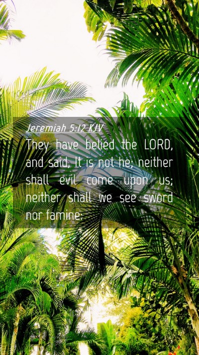Picture 04 - Jeremiah 5:12 KJV Mobile Phone Wallpaper - They have belied the LORD, and said, It is not - Mobile Bible Verse Wallpaper