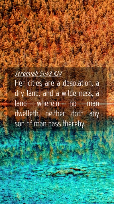 Picture 04 - Jeremiah 51:43 KJV Mobile Phone Wallpaper - Her cities are a desolation, a dry land, and a - Mobile Bible Verse Wallpaper