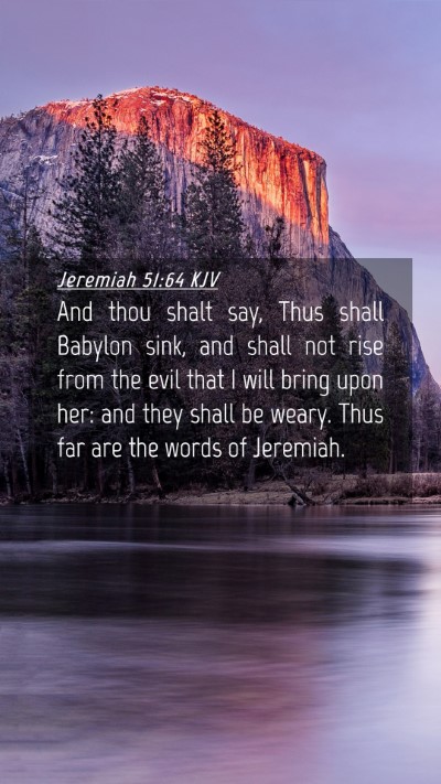 Picture 04 - Jeremiah 51:64 KJV Mobile Phone Wallpaper - And thou shalt say, Thus shall Babylon sink, and - Mobile Bible Verse Wallpaper
