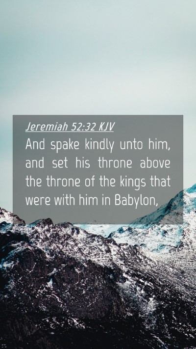 Picture 04 - Jeremiah 52:32 KJV Mobile Phone Wallpaper - And spake kindly unto him, and set his throne - Mobile Bible Verse Wallpaper