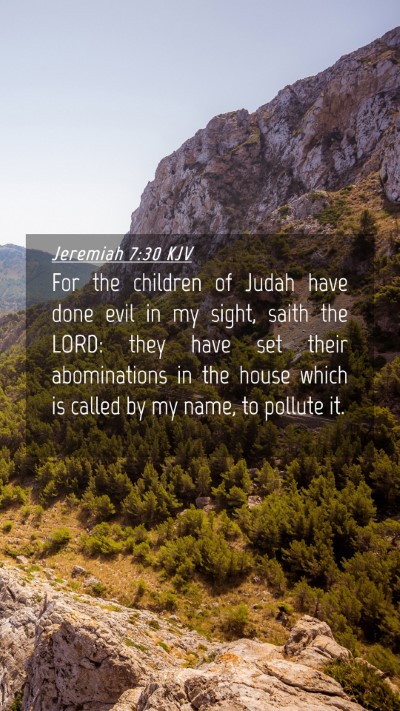Picture 04 - Jeremiah 7:30 KJV Mobile Phone Wallpaper - For the children of Judah have done evil in my - Mobile Bible Verse Wallpaper