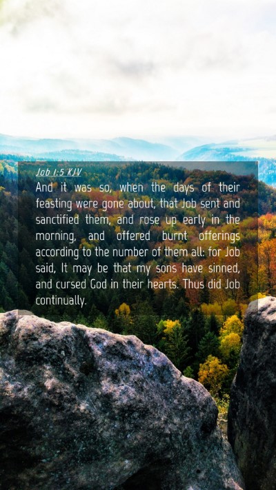 Picture 04 - Job 1:5 KJV Mobile Phone Wallpaper - And it was so, when the days of their feasting - Mobile Bible Verse Wallpaper
