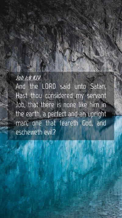 Picture 04 - Job 1:8 KJV Mobile Phone Wallpaper - And the LORD said unto Satan, Hast thou - Mobile Bible Verse Wallpaper