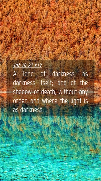 Picture 04 - Job 10:22 KJV Mobile Phone Wallpaper - A land of darkness, as darkness itself; and of - Mobile Bible Verse Wallpaper