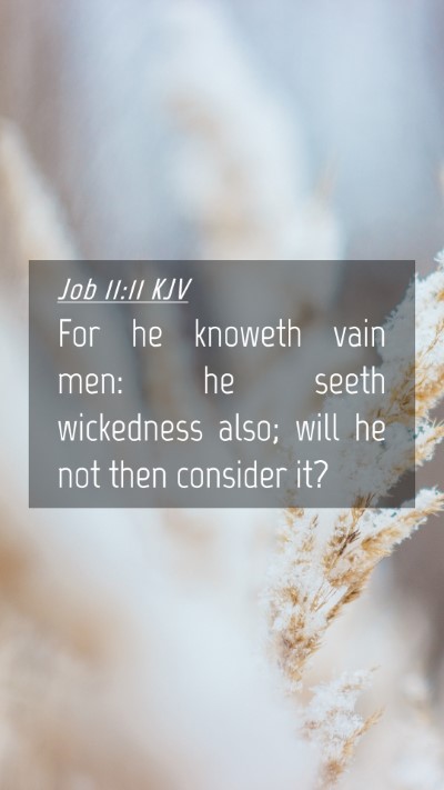 Picture 04 - Job 11:11 KJV Mobile Phone Wallpaper - For he knoweth vain men: he seeth wickedness - Mobile Bible Verse Wallpaper