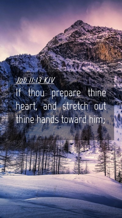 Picture 04 - Job 11:13 KJV Mobile Phone Wallpaper - If thou prepare thine heart, and stretch out - Mobile Bible Verse Wallpaper