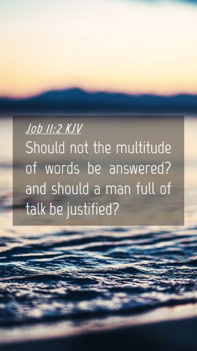 Picture 04 - Job 11:2 KJV Mobile Phone Wallpaper - Should not the multitude of words be answered? - Mobile Bible Verse Wallpaper