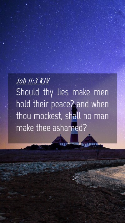 Picture 04 - Job 11:3 KJV Mobile Phone Wallpaper - Should thy lies make men hold their peace? and - Mobile Bible Verse Wallpaper