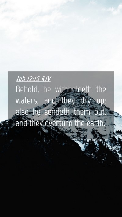 Picture 04 - Job 12:15 KJV Mobile Phone Wallpaper - Behold, he withholdeth the waters, and they dry - Mobile Bible Verse Wallpaper