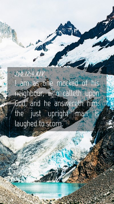 Picture 04 - Job 12:4 KJV Mobile Phone Wallpaper - I am as one mocked of his neighbour, who calleth - Mobile Bible Verse Wallpaper