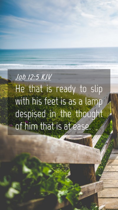 Picture 04 - Job 12:5 KJV Mobile Phone Wallpaper - He that is ready to slip with his feet is as a - Mobile Bible Verse Wallpaper