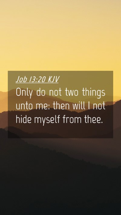 Picture 04 - Job 13:20 KJV Mobile Phone Wallpaper - Only do not two things unto me: then will I not - Mobile Bible Verse Wallpaper