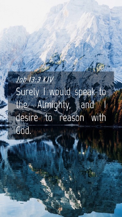Picture 04 - Job 13:3 KJV Mobile Phone Wallpaper - Surely I would speak to the Almighty, and I - Mobile Bible Verse Wallpaper