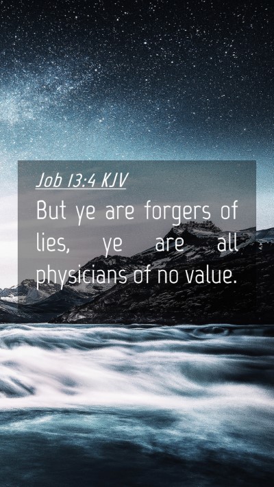 Picture 04 - Job 13:4 KJV Mobile Phone Wallpaper - But ye are forgers of lies, ye are all physicians - Mobile Bible Verse Wallpaper