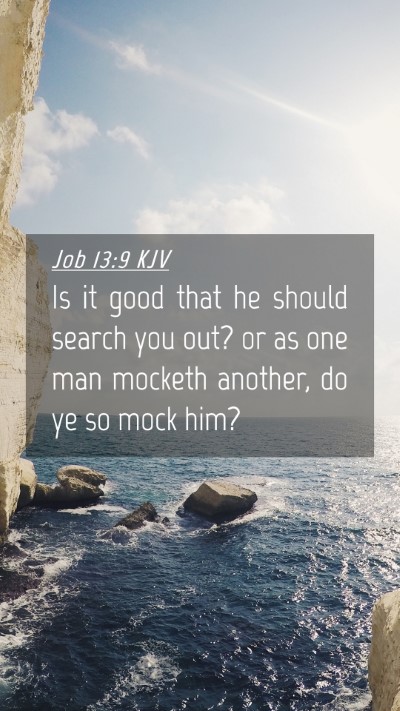 Picture 04 - Job 13:9 KJV Mobile Phone Wallpaper - Is it good that he should search you out? or as - Mobile Bible Verse Wallpaper