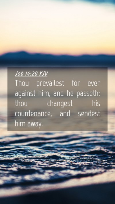 Picture 04 - Job 14:20 KJV Mobile Phone Wallpaper - Thou prevailest for ever against him, and he - Mobile Bible Verse Wallpaper